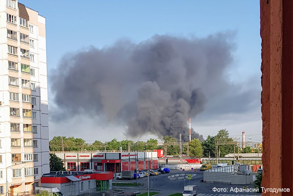 Пожар в районе Очаково-Матвеевское 12 июня 2020 года