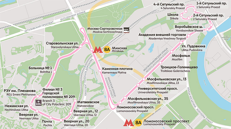 Новый временный маршрут автобуса П209 в районе Очаково-Матвеевское