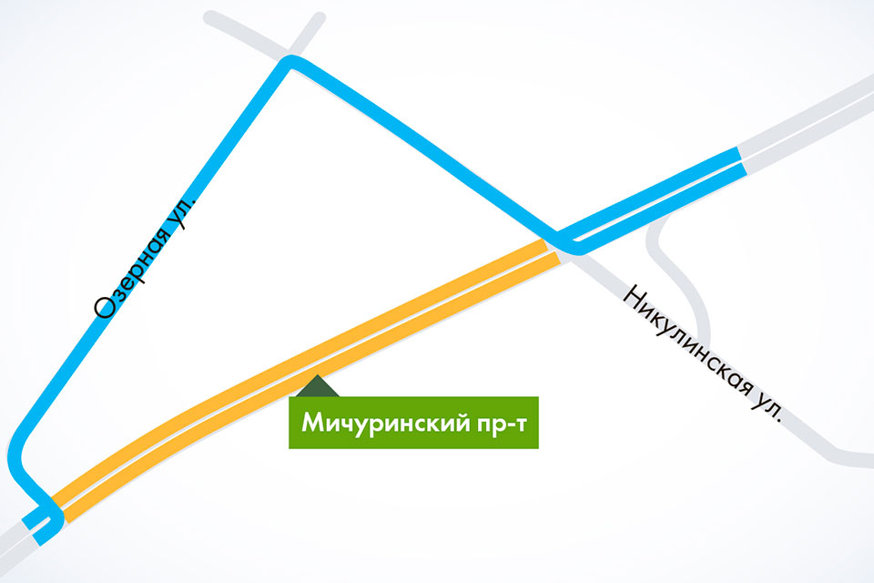 Ограничение движения в связи со строительством станции метро «Очаково»