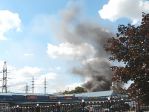 Пожар в гаражах за платформой Матвеевская